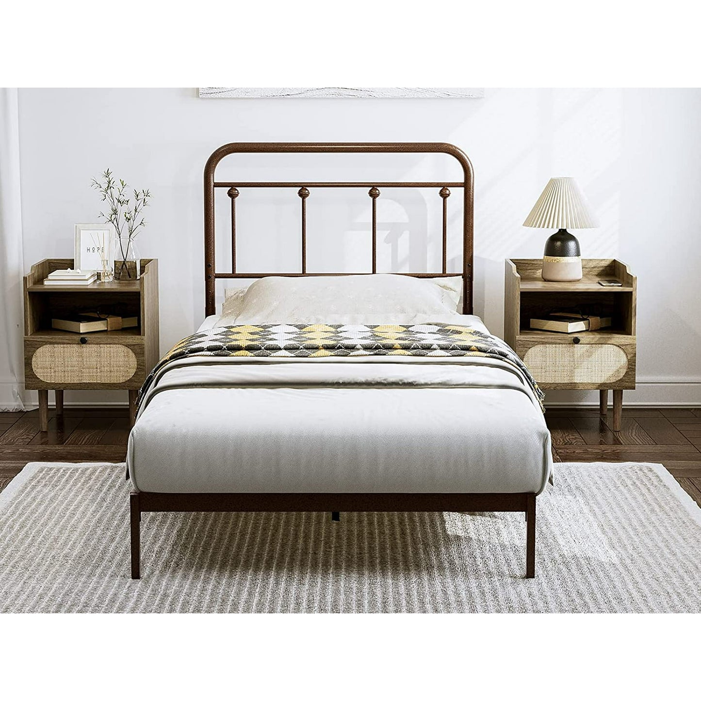 ARICOEASY Metal Twin/Twin XL Headboard Only for Bedroom with Height Adjustable, Sturdy Headboard Suitable for Bedrooms, Hotel, Guesthouse