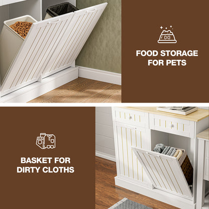 Tilt Out Trash Cabinet, Kitchen Hidden Garbage Can 10 Gallon