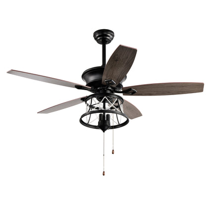 Ceiling Fans 52 Inch Industrial Style Indoor Ceiling Fan with Pull-cord Control