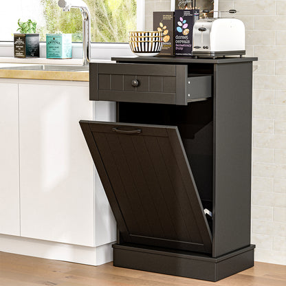 Tilt Out Trash Cabinet, Kitchen Hidden Garbage Can 10 Gallon