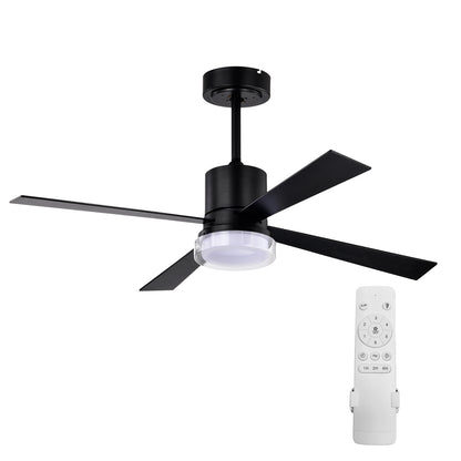 48" 4 - Blade LED Standard Ceiling Fan with Remote Control and Light Kit Included