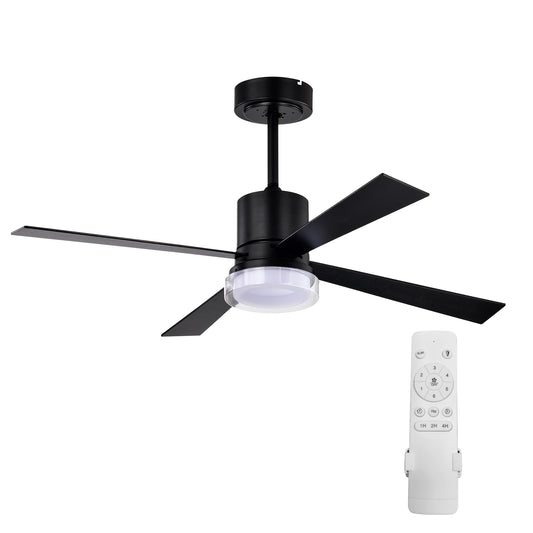 48" 4 - Blade LED Standard Ceiling Fan with Remote Control and Light Kit Included