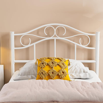 ARICOEASY Vintage Metal Headboard with 7-Level Height Adjustment Design