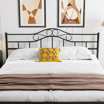 Metal Headboard, Adjustable Height, Heavy Duty Steel Curved Headboard