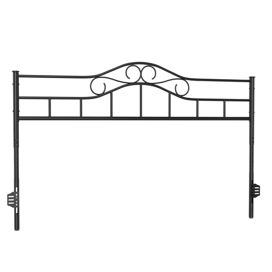 Metal Headboard, Adjustable Height, Heavy Duty Steel Curved Headboard