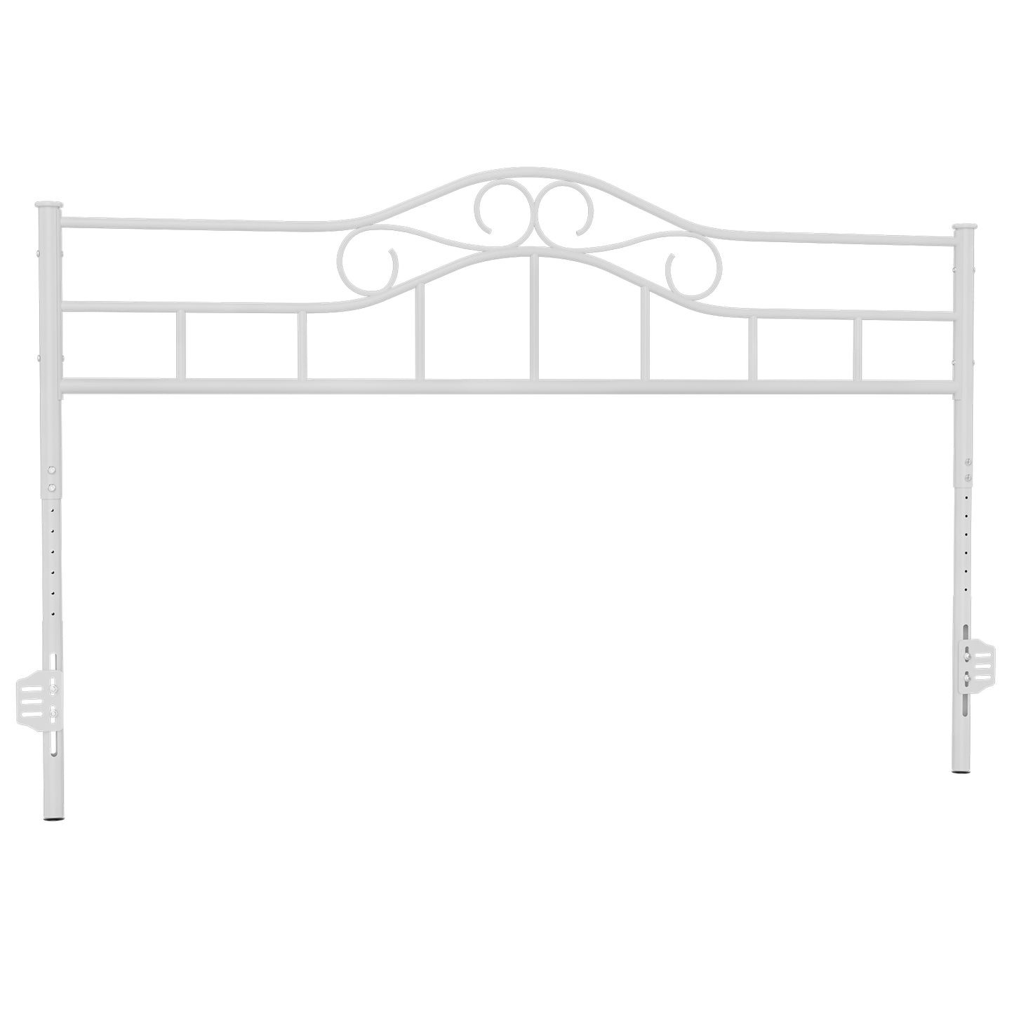 Metal Headboard, Adjustable Height, Heavy Duty Steel Curved Headboard