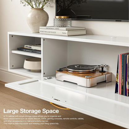 Floating TV Stand, Wall Mounted TV Cabinet with Storage, Entertainment Media Console