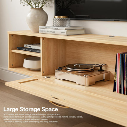 Floating TV Stand, Wall Mounted TV Cabinet with Storage, Entertainment Media Console