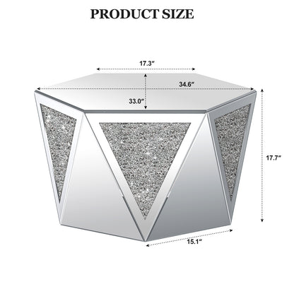 Luxury Mirror Coffee Table with Crushed Diamond