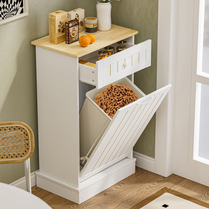Tilt Out Trash Cabinet, Kitchen Hidden Garbage Can 10 Gallon
