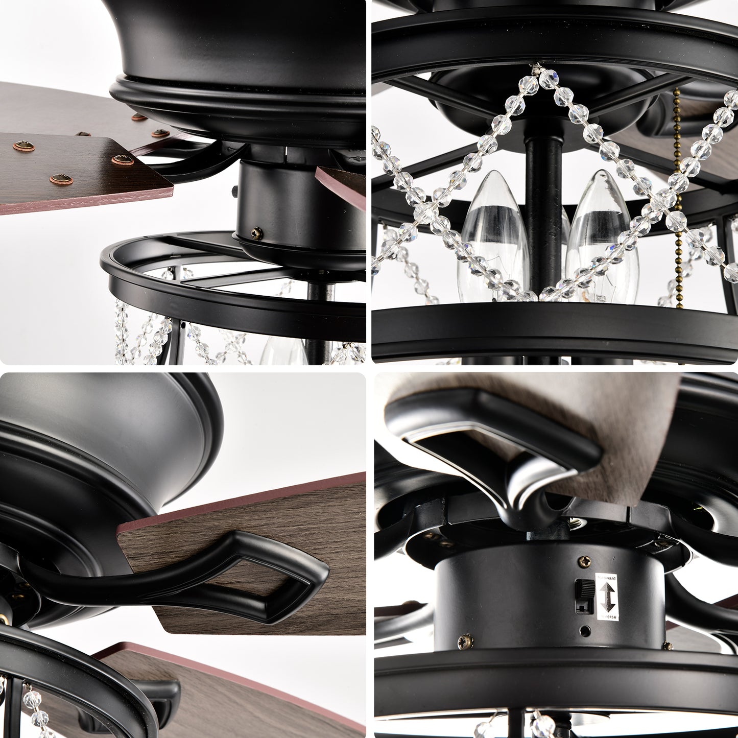 Ceiling Fans 52 Inch Industrial Style Indoor Ceiling Fan with Pull-cord Control