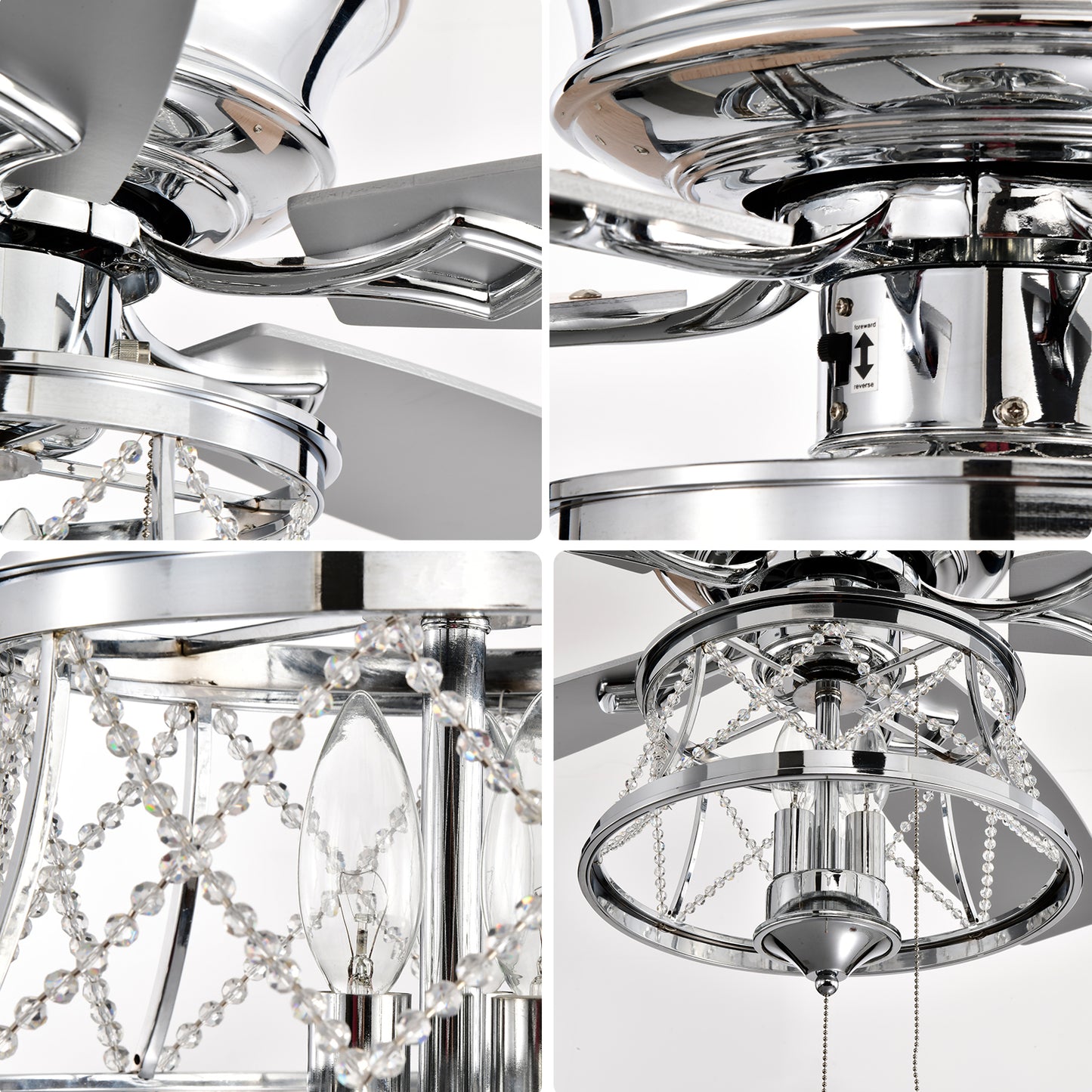 Ceiling Fans 52 Inch Industrial Style Indoor Ceiling Fan with Pull-cord Control