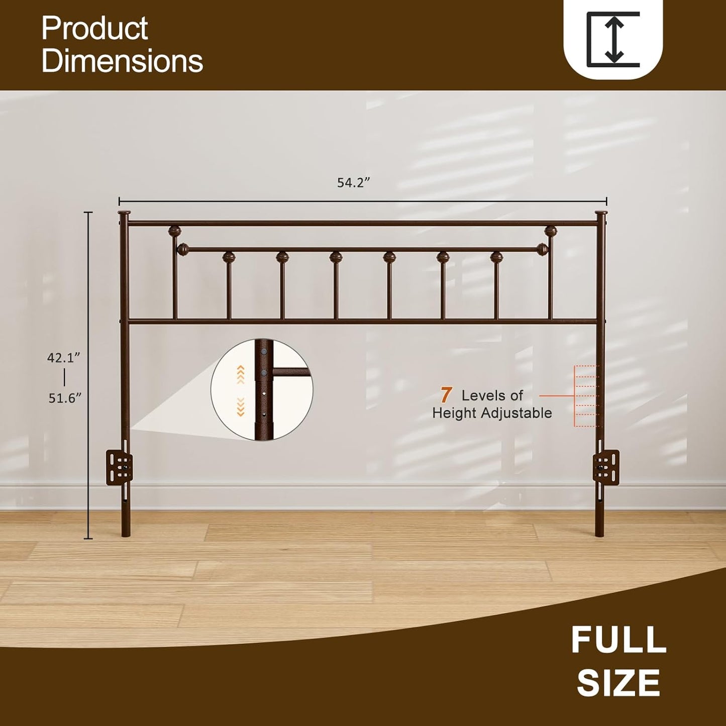 Metal Adjustable Headboard Only for Bedroom