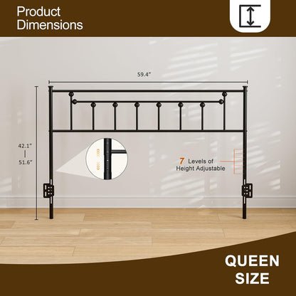 Metal Adjustable Headboard Only for Bedroom