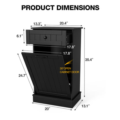 Tilt Out Trash Cabinet, Kitchen Hidden Garbage Can 10 Gallon