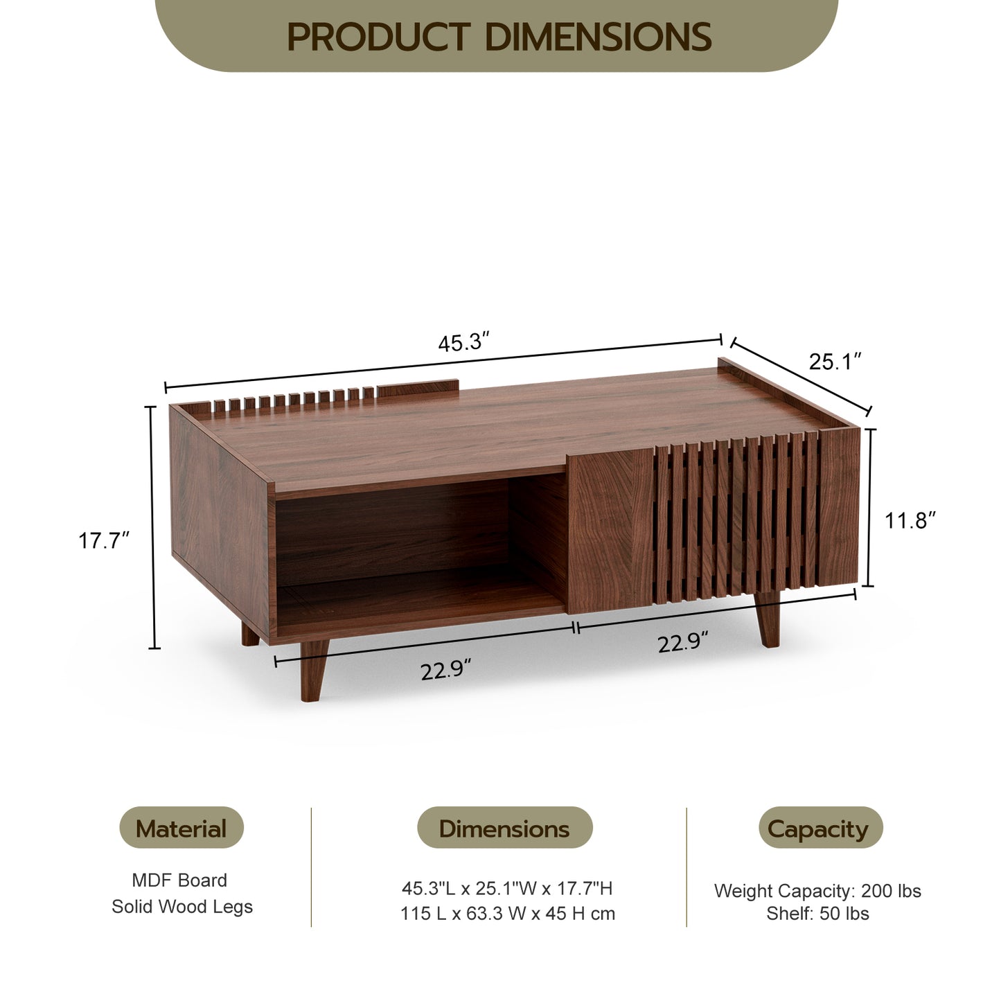 coffee table size