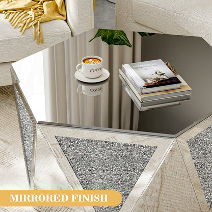 Luxury Mirror Coffee Table with Crushed Diamond