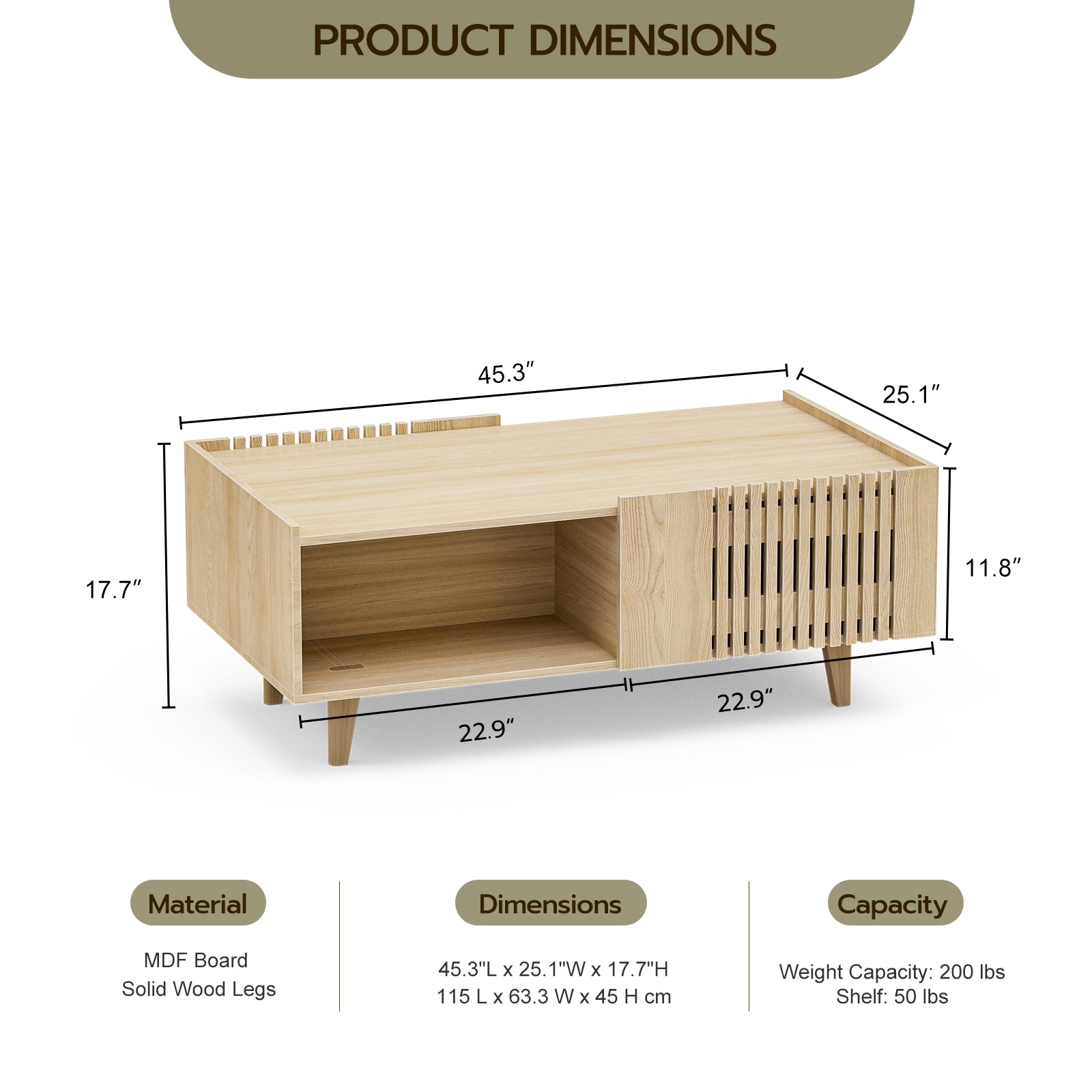 coffee table size
