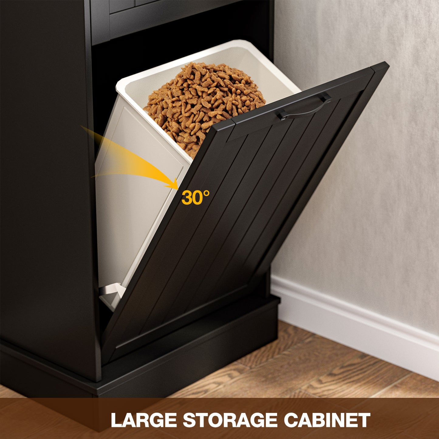 Tilt Out Trash Cabinet, Kitchen Hidden Garbage Can 10 Gallon