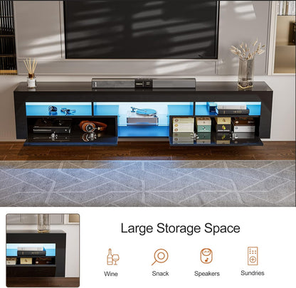 LED Floating TV Stand Modern Wall Mounted Hanging TV Cabinet