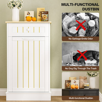 Tilt Out Trash Cabinet, Kitchen Hidden Garbage Can 10 Gallon