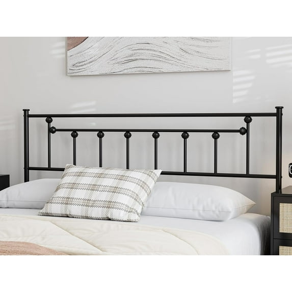 ARICOEASY Contemporary Modern Twin Metal Spindle Headboard in Brown, Headboard Only for Bedroom