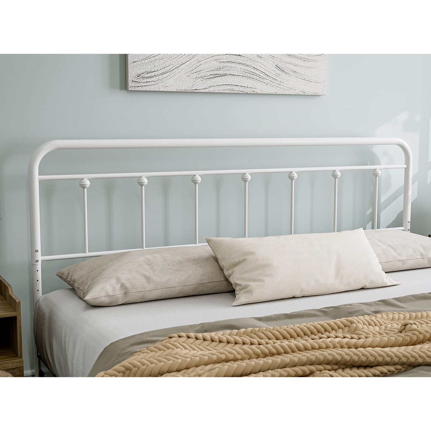 ARICOEASY Metal King Size Headboard Only for Bedroom with Height Adjustable, Sturdy Headboard Suitable for Bedrooms, Hotel, Guesthouse