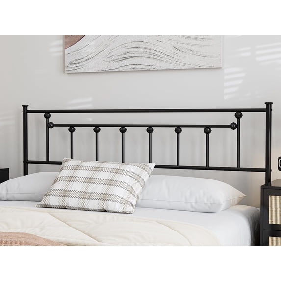 ARICOEASY Contemporary Modern Twin Metal Spindle Headboard in Brown, Headboard Only for Bedroom