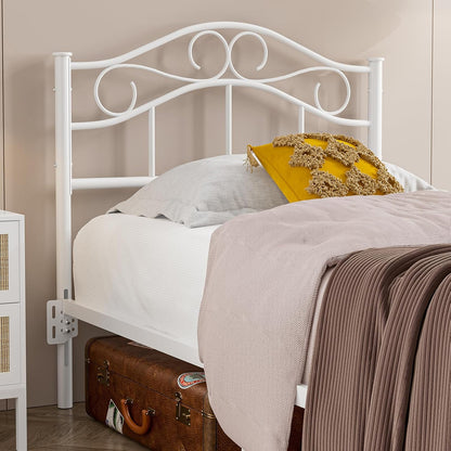 ARICOEASY Vintage Metal Headboard with 7-Level Height Adjustment Design