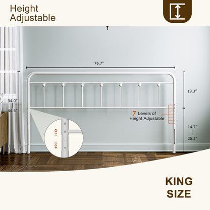 ARICOEASY Metal King Size Headboard Only for Bedroom with Height Adjustable, Sturdy Headboard Suitable for Bedrooms, Hotel, Guesthouse