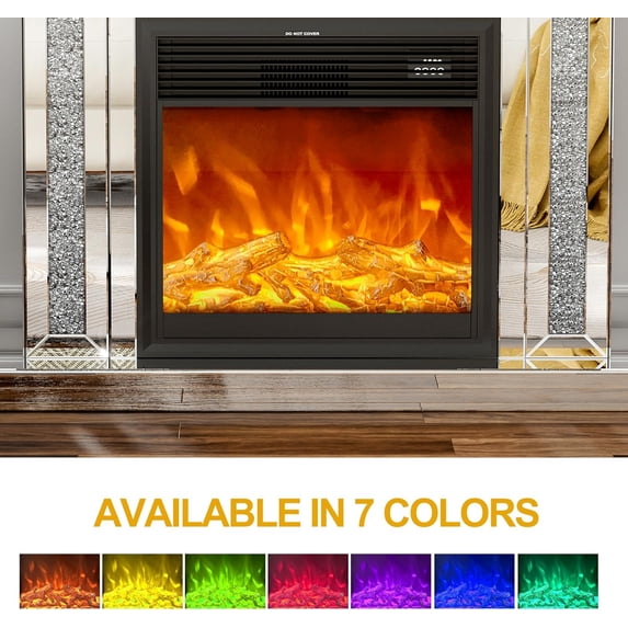 ARICOEASY Electric Fireplace TV Stand TV Console with 23″ Fireplace and LED lights for Living Room/Bedroom