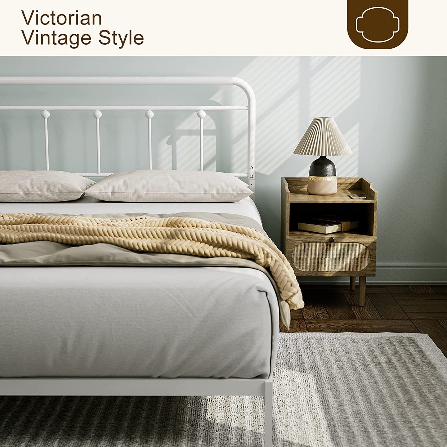 ARICOEASY Metal Full Headboard Only for Bedroom with Height Adjustable, Sturdy Headboard Suitable for Bedrooms, Hotel, Guesthouse
