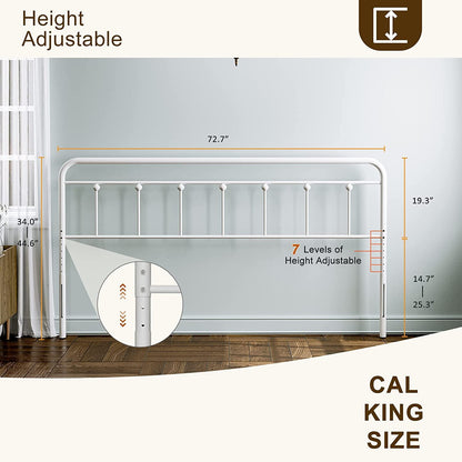 ARICOEASY Metal California King Size Headboard for Bedroom with Height Adjustable, Sturdy Headboard Suitable for Bedrooms, Hotel, Guesthouse
