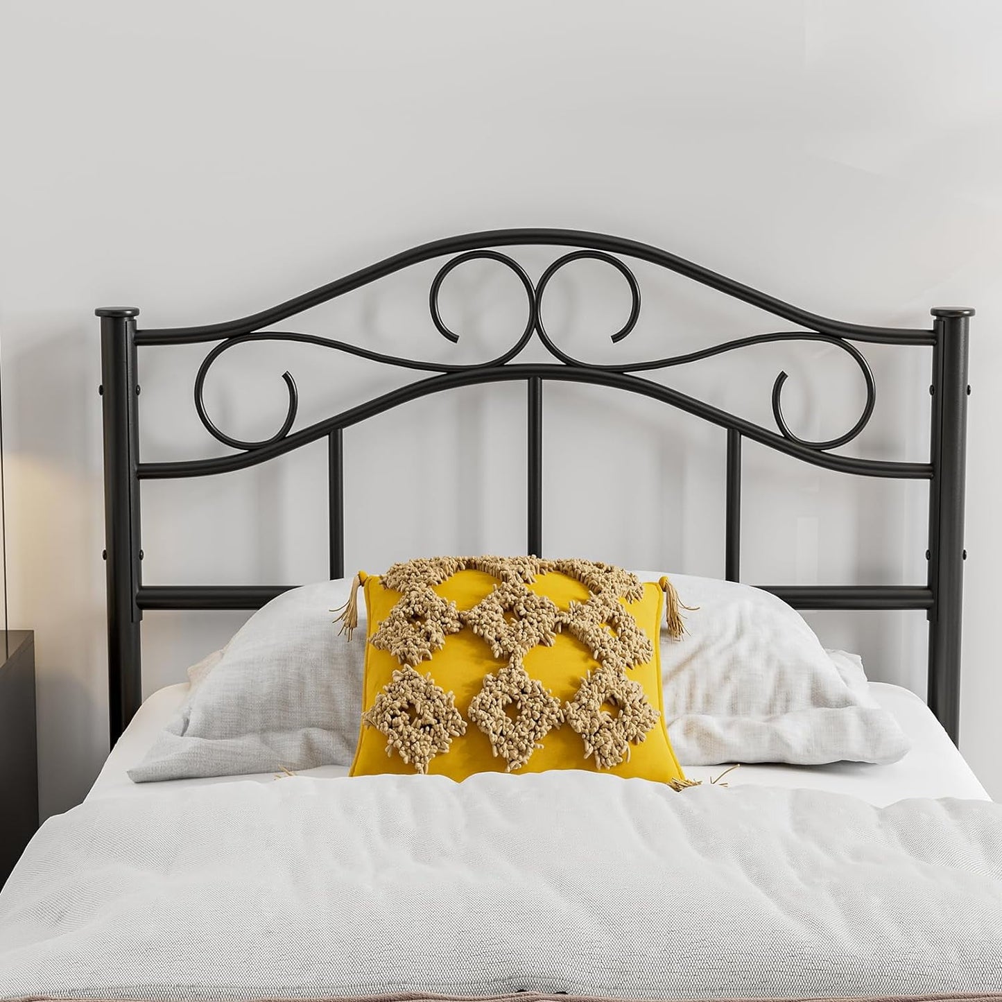 ARICOEASY Vintage Metal Twin Headboard with 7-Level Height Adjustment Design