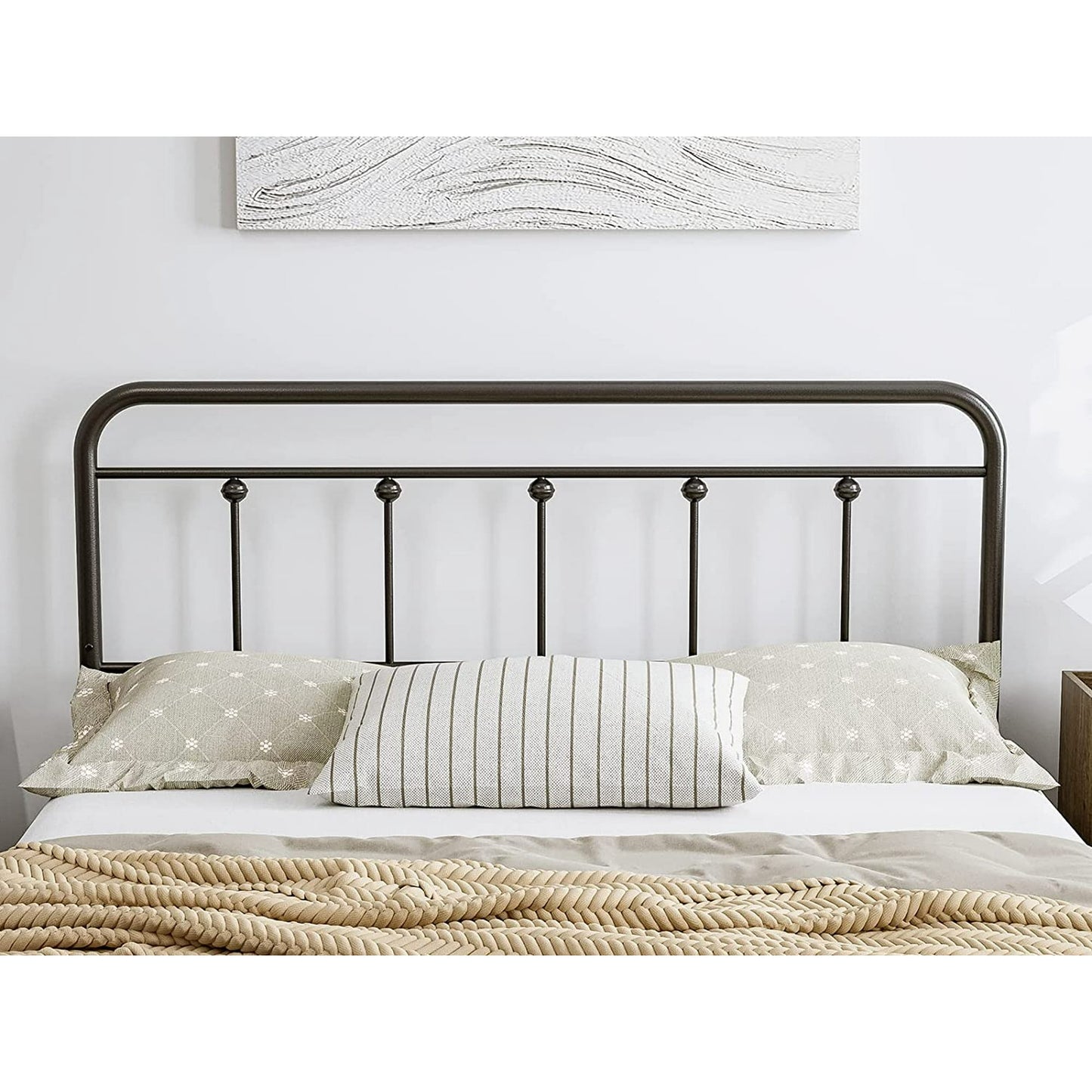 ARICOEASY Metal Full Headboard Only for Bedroom with Height Adjustable, Sturdy Headboard Suitable for Bedrooms, Hotel, Guesthouse